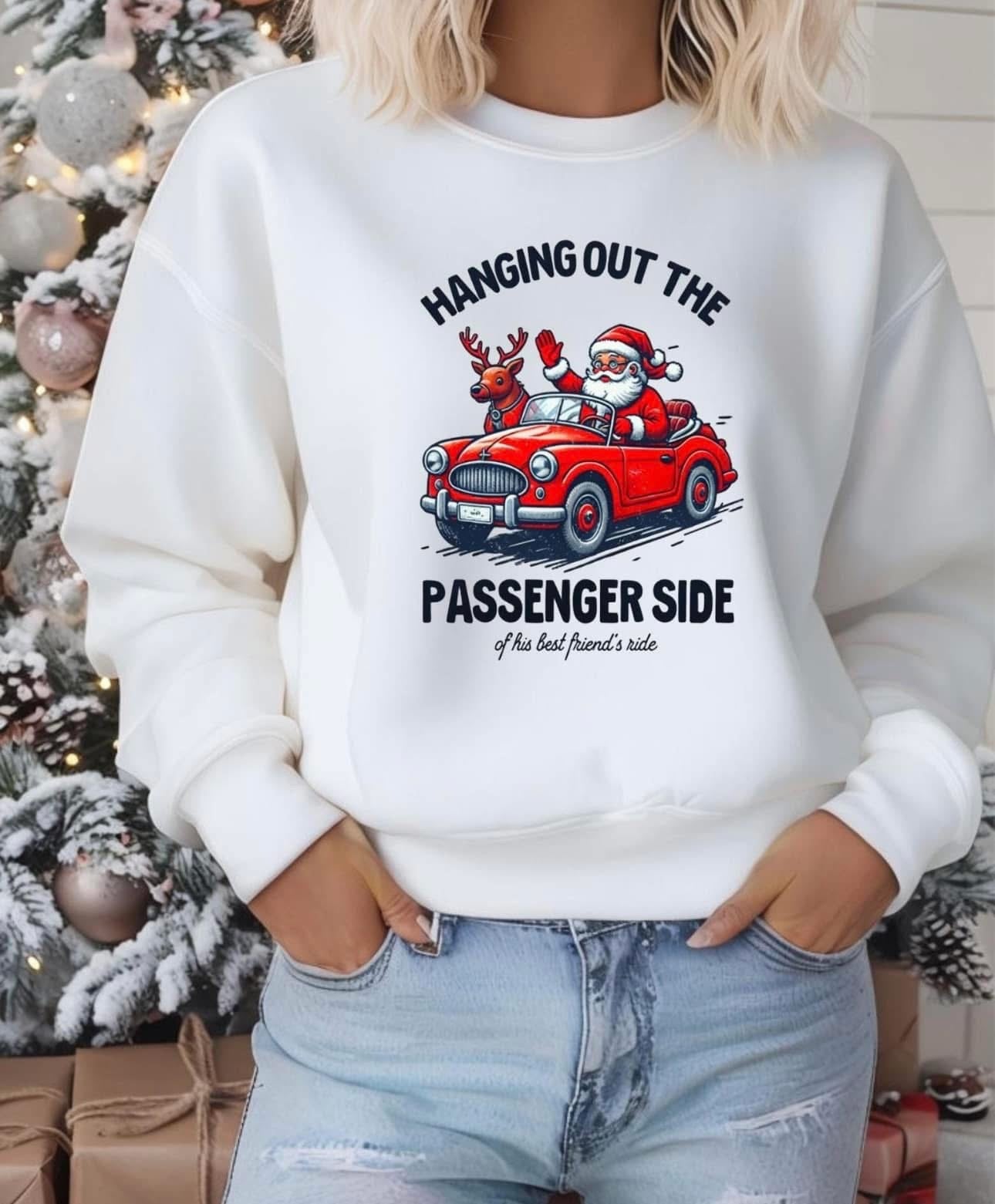 Hanging out the passenger side