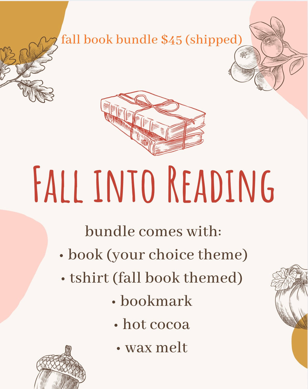 MYSTERY BOOK BUNDLE - comes with a book, tee, wax melt,bookmark & hot cocoa!