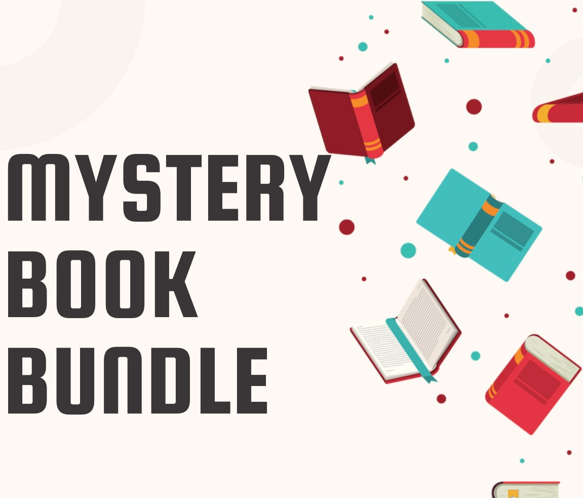MYSTERY BOOK BUNDLE - comes with a book, tee, bookmark & hot cocoa!