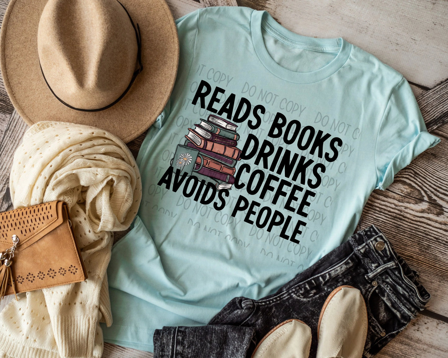 Reads and avoids people