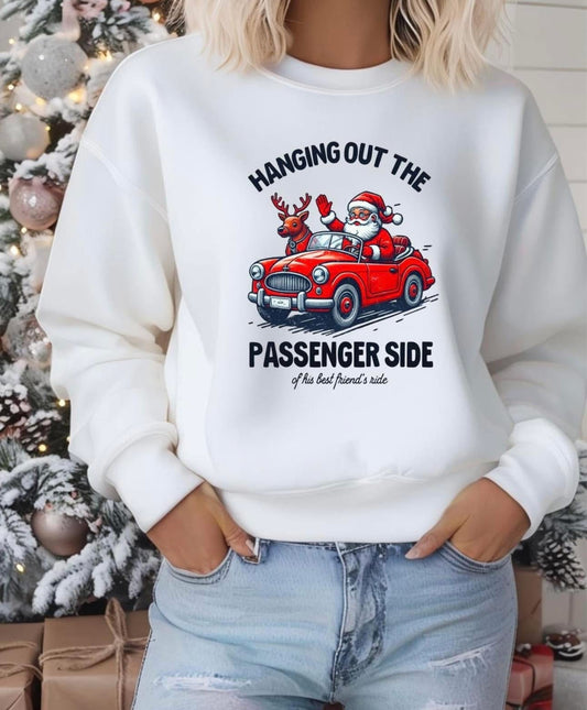 Hanging out the passenger side